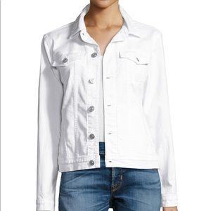 Hudson Jeans classic fitted trucker jean jacket in white denim SIZE S